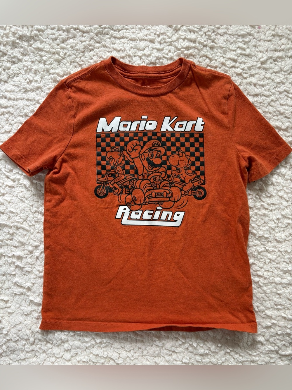 GAP Kids Mario Kart Racing Graphic Tee Boys Size S 6-7 Orange Nintendo Shirt